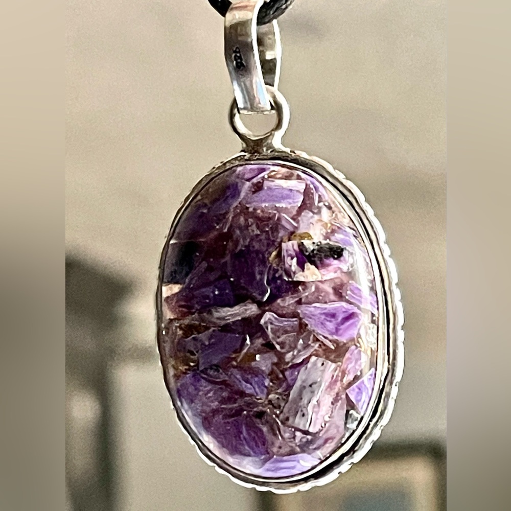Charoite in Copper Pendant - Picture 4 of 7